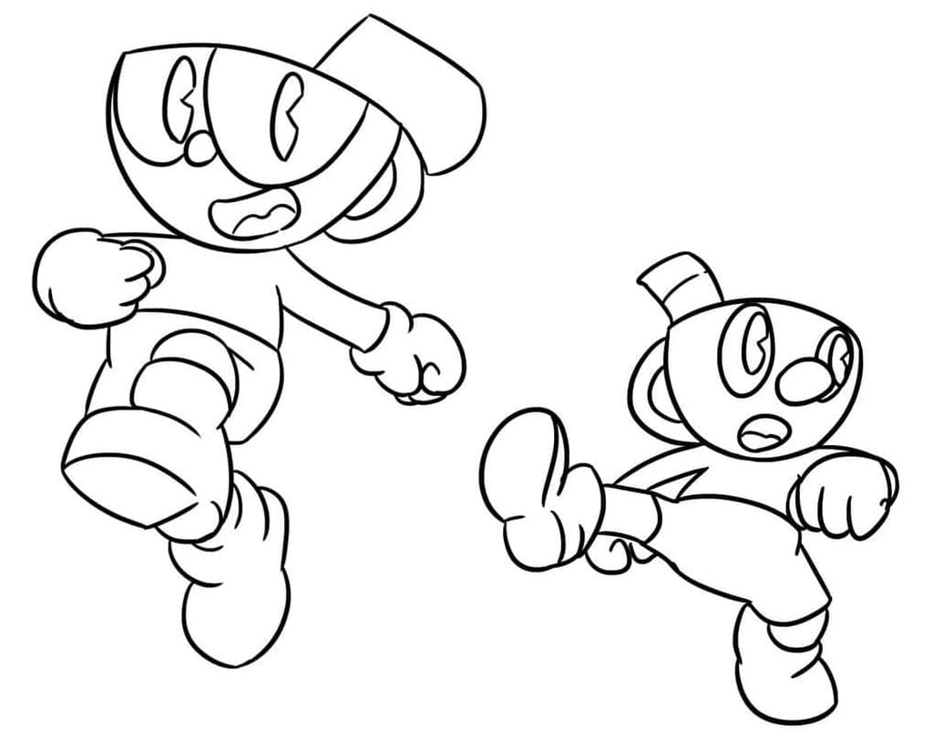 Gratis druckbarer Cuphead ausmalbilder