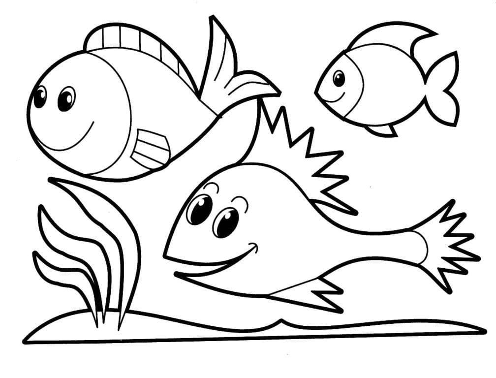 Gratis druckbarer Fisch ausmalbilder