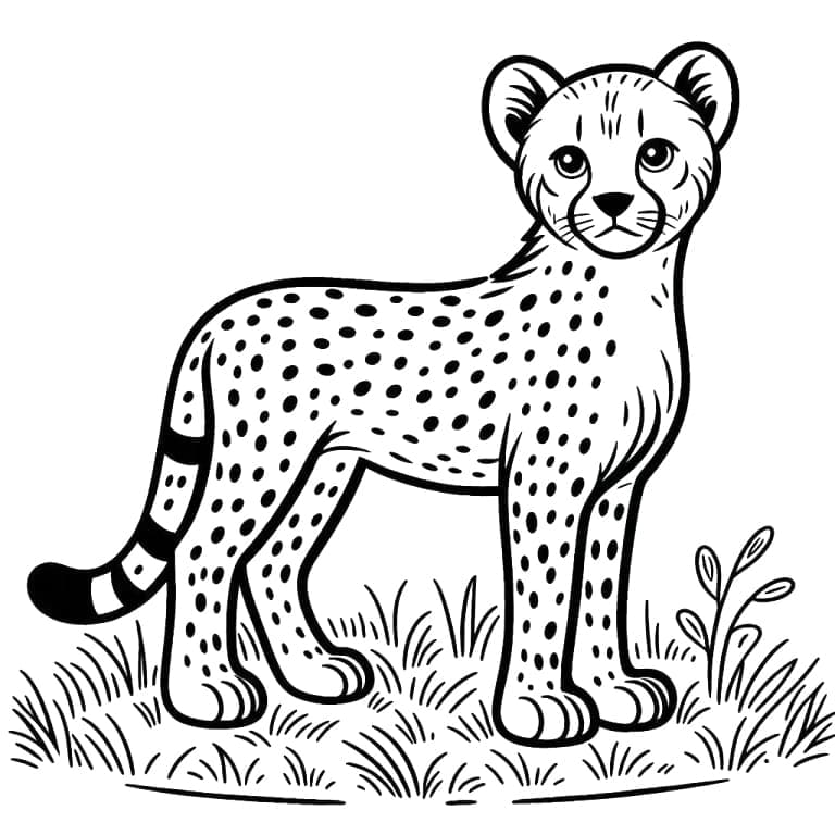 Gratis druckbarer Gepard ausmalbilder