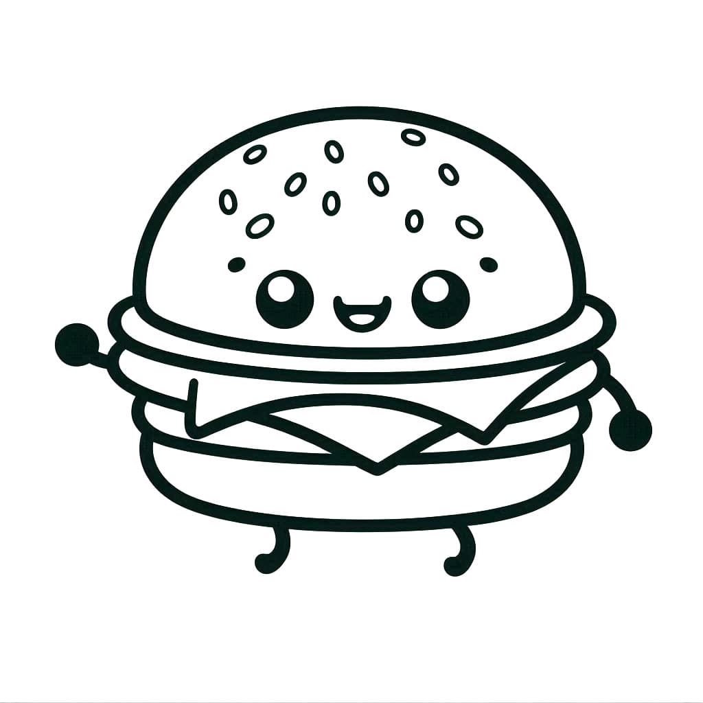 Gratis druckbarer Hamburger ausmalbilder