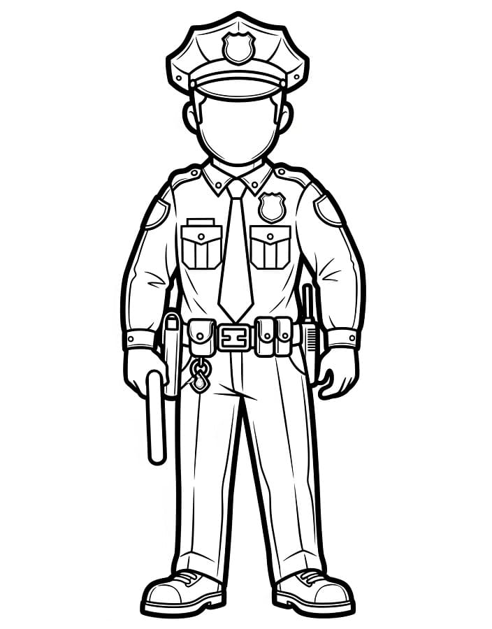 Gratis druckbarer Polizist ausmalbilder