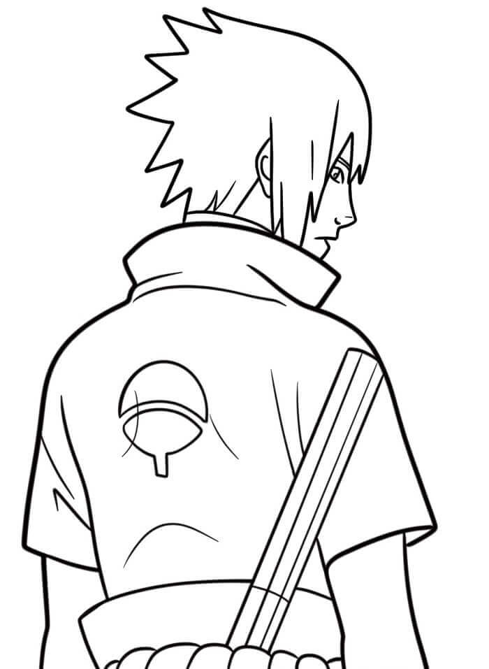 Gratis druckbarer Sasuke ausmalbilder