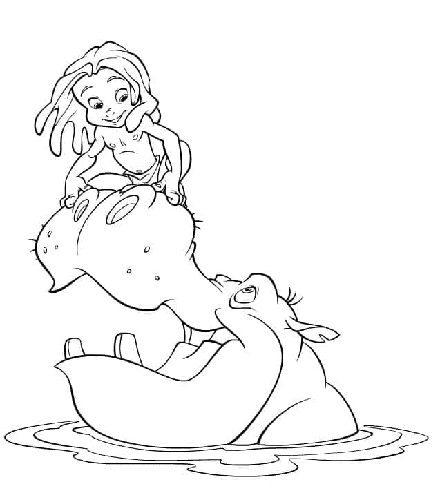 Gratis druckbarer Tarzan ausmalbilder