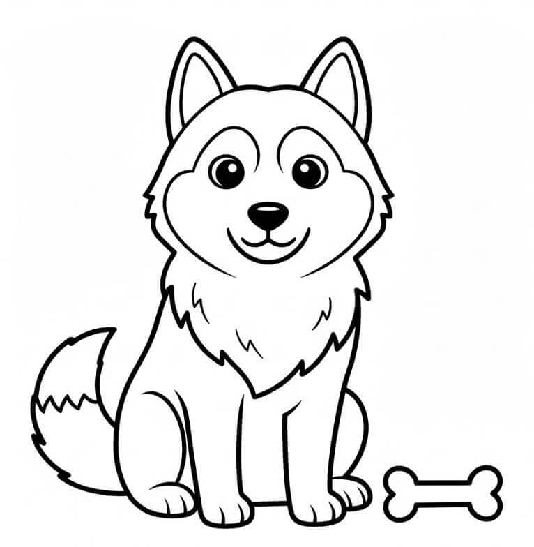 Großartiger Husky ausmalbilder
