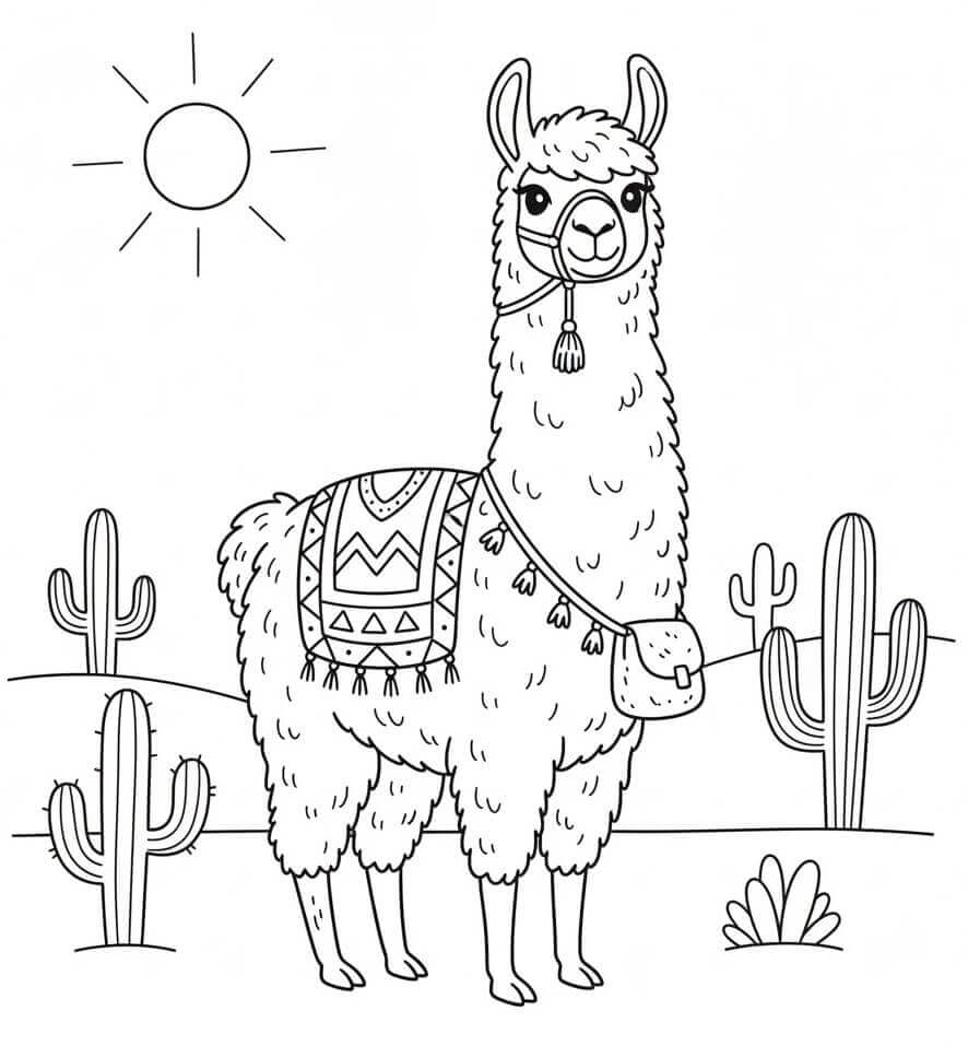 Großartiges Lama ausmalbilder