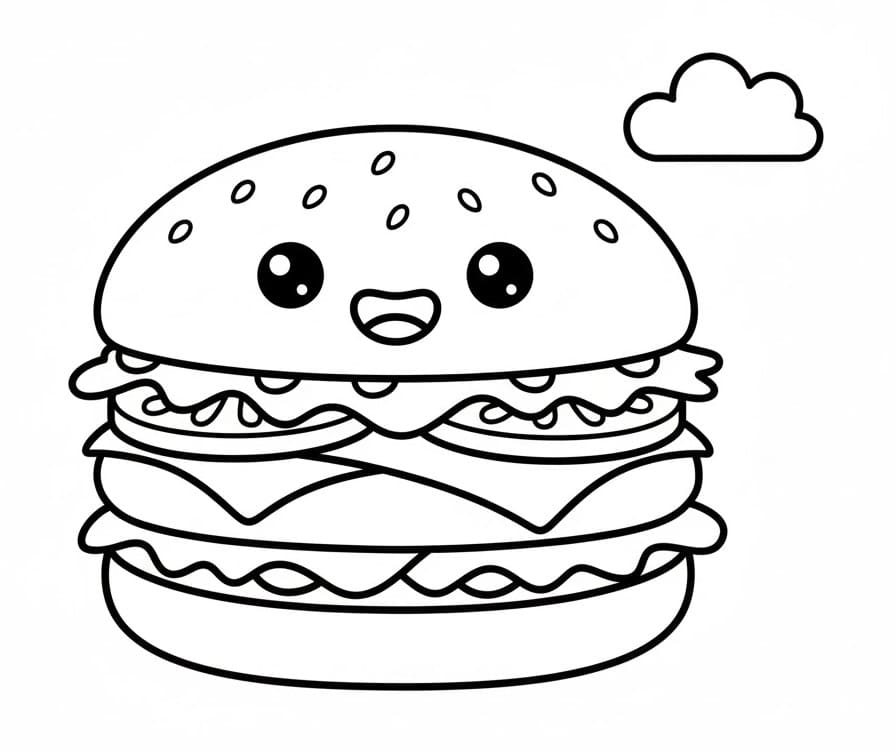 Hamburger für Kinder ausmalbilder