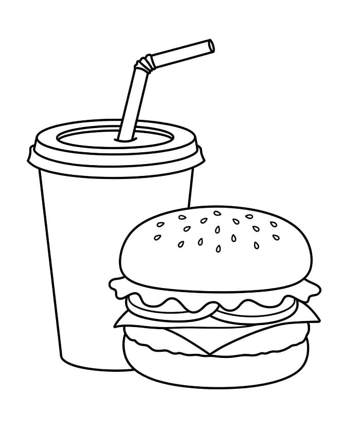 Hamburger gratis ausmalbilder