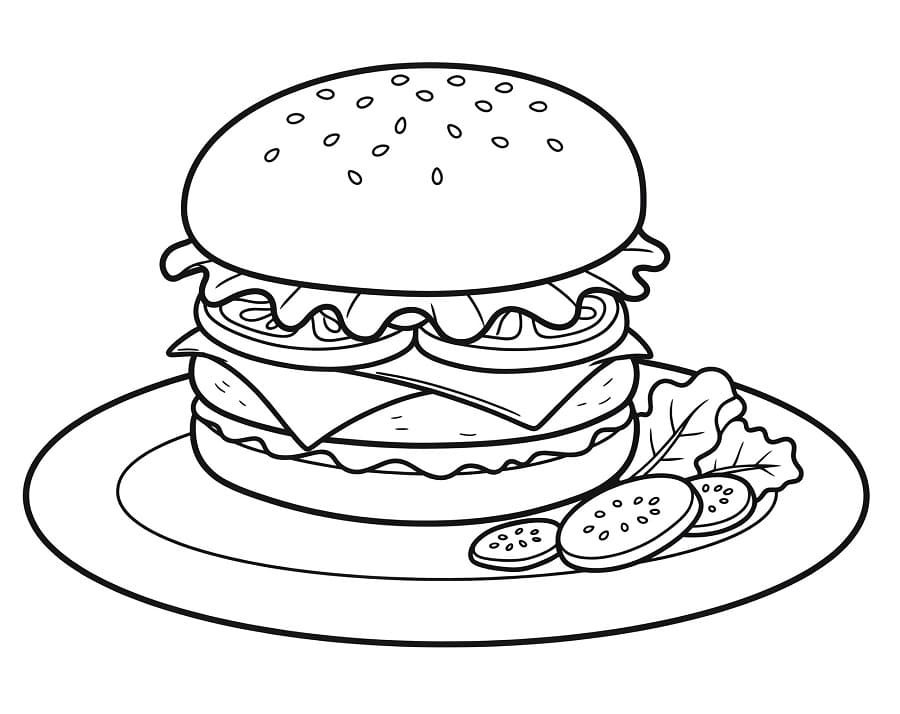 Hamburger kostenlos ausmalbilder