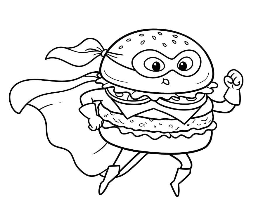Hamburger zum Drucken ausmalbilder