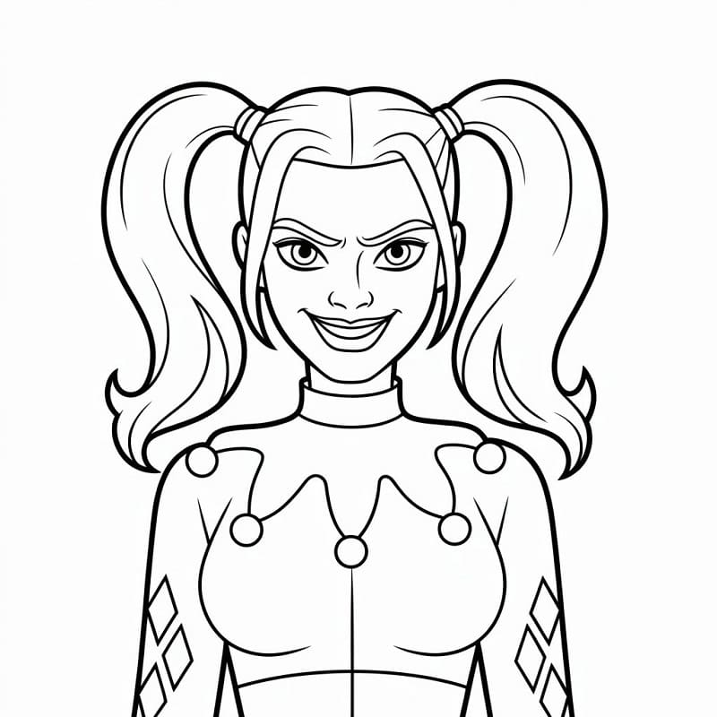 Harley Quinn als Bösewichtin ausmalbilder