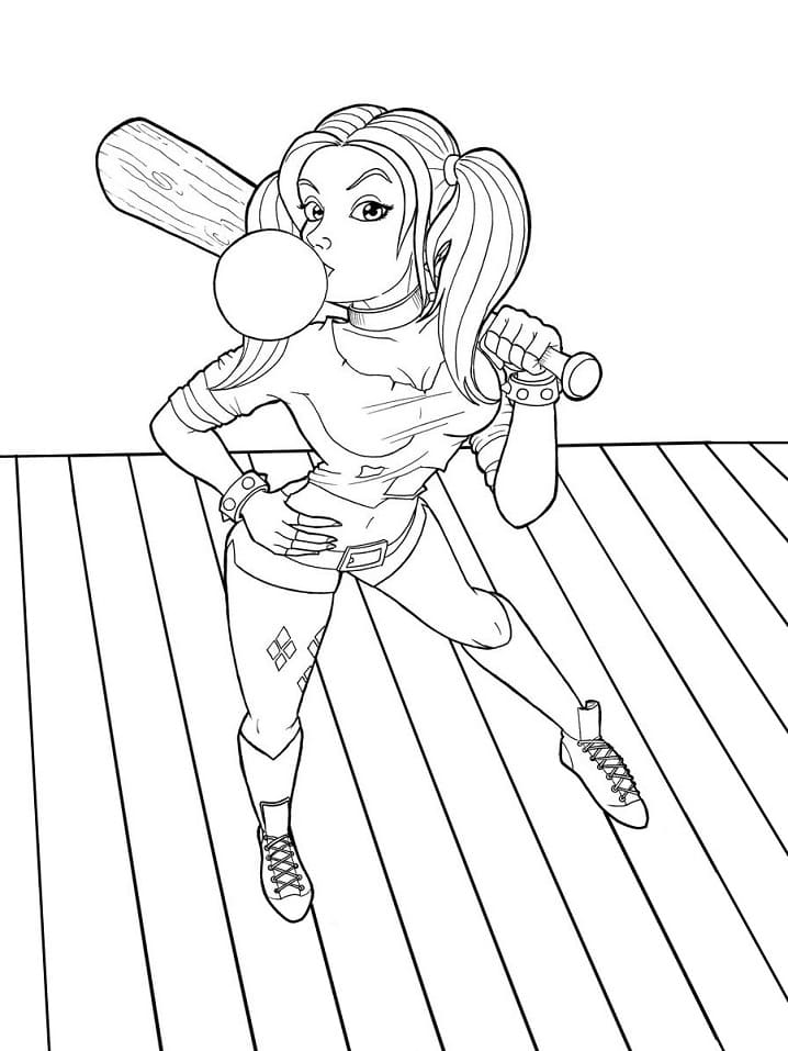 Harley Quinn kostenlos ausmalbilder