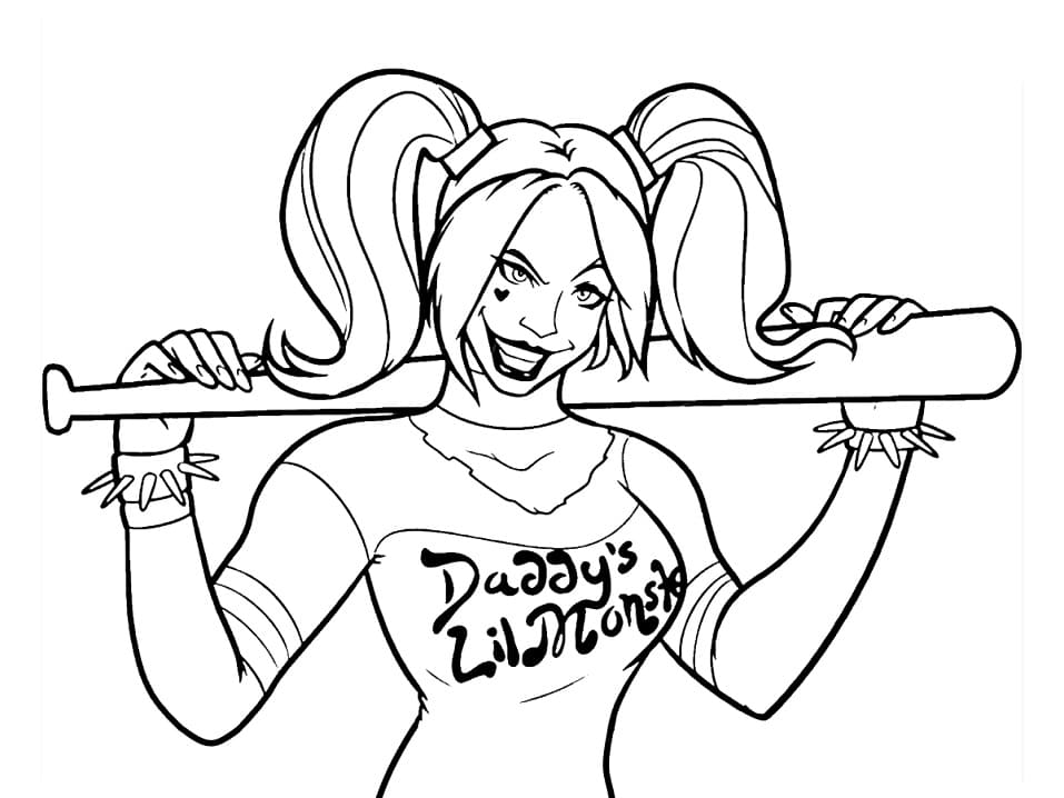 Harley Quinn zum Ausmalen und Ausdrucken ausmalbilder