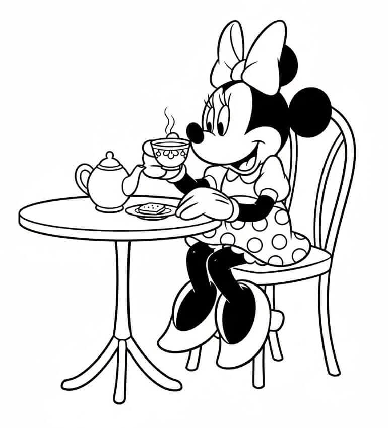 Hübsche Minnie Maus ausmalbilder