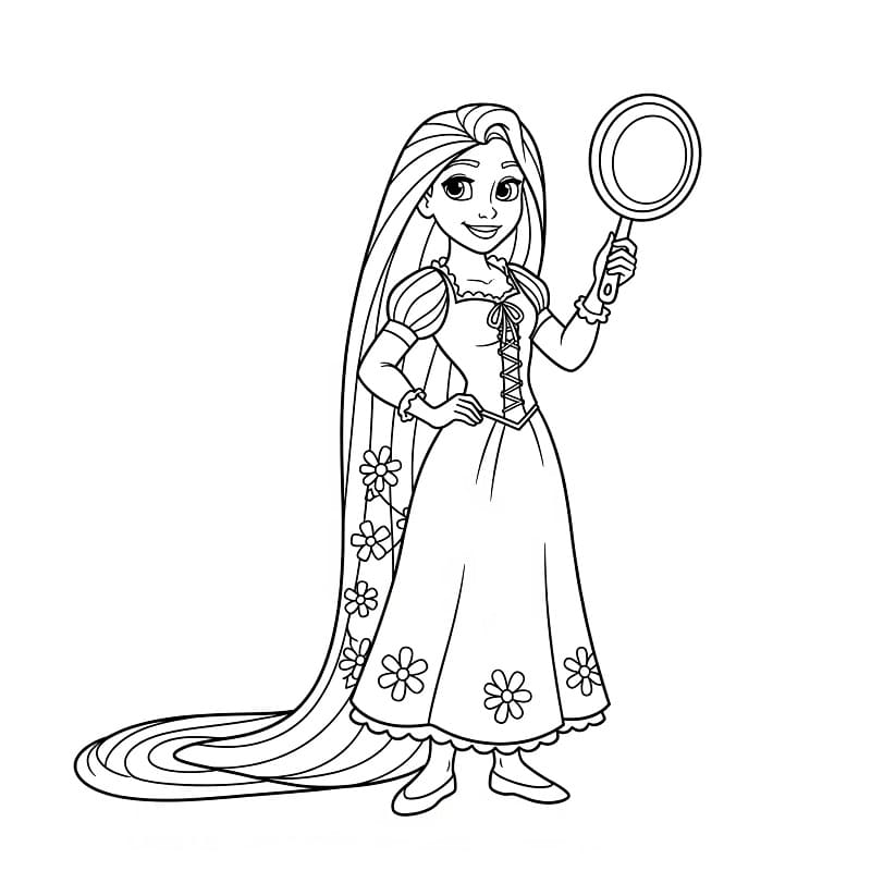 Hübsche Rapunzel ausmalbilder