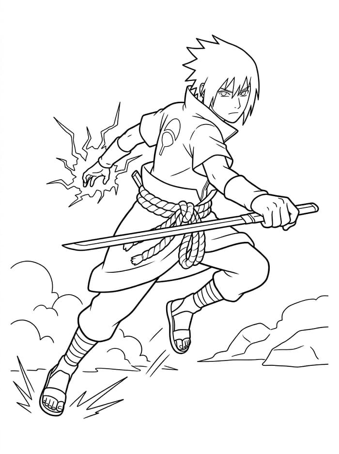 Kämpfender Sasuke ausmalbilder