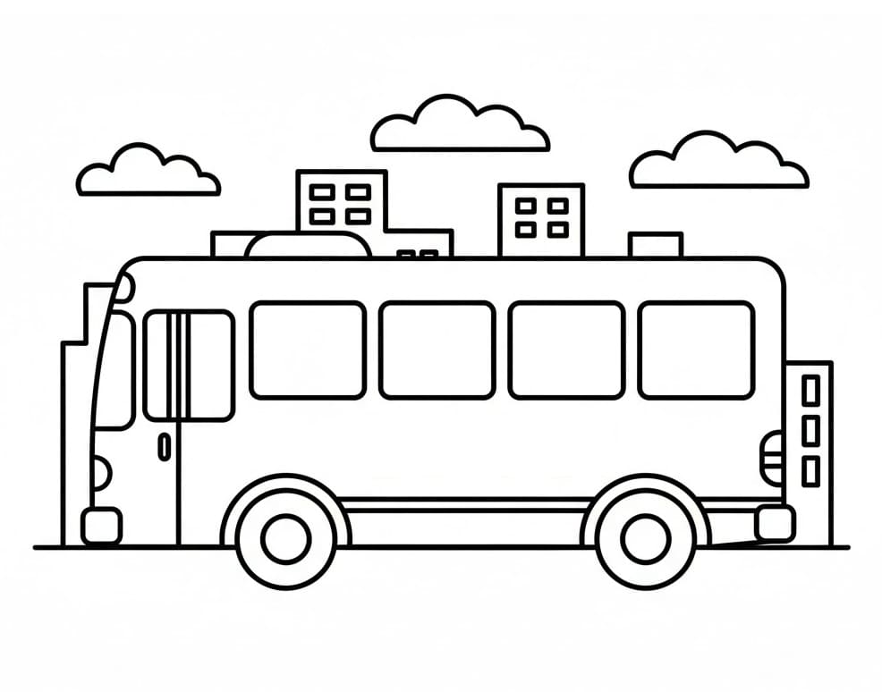 Klassischer Bus ausmalbilder