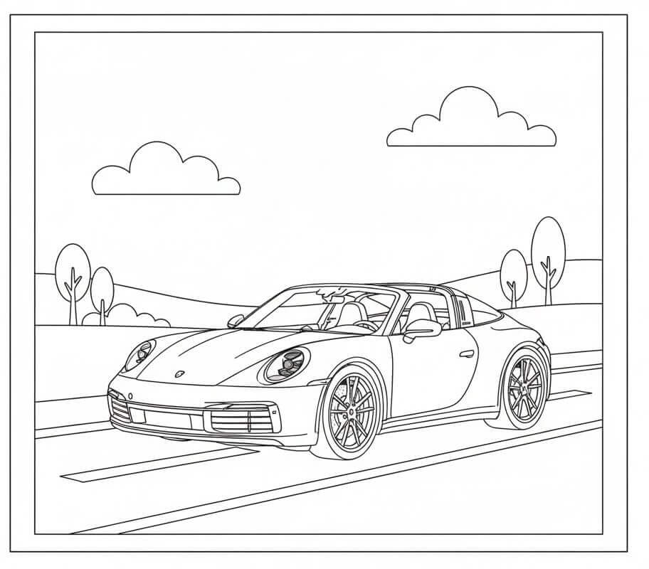 Klassischer Porsche ausmalbilder