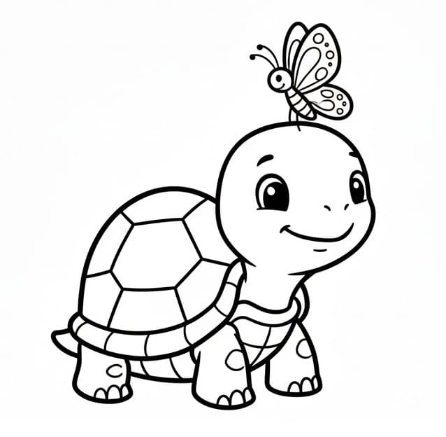Kleine niedliche Schildkröte ausmalbilder