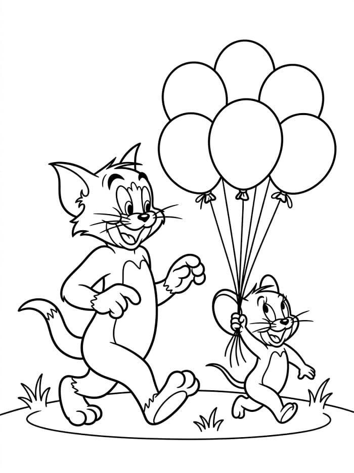 Kleine niedliche Tom und Jerry ausmalbilder