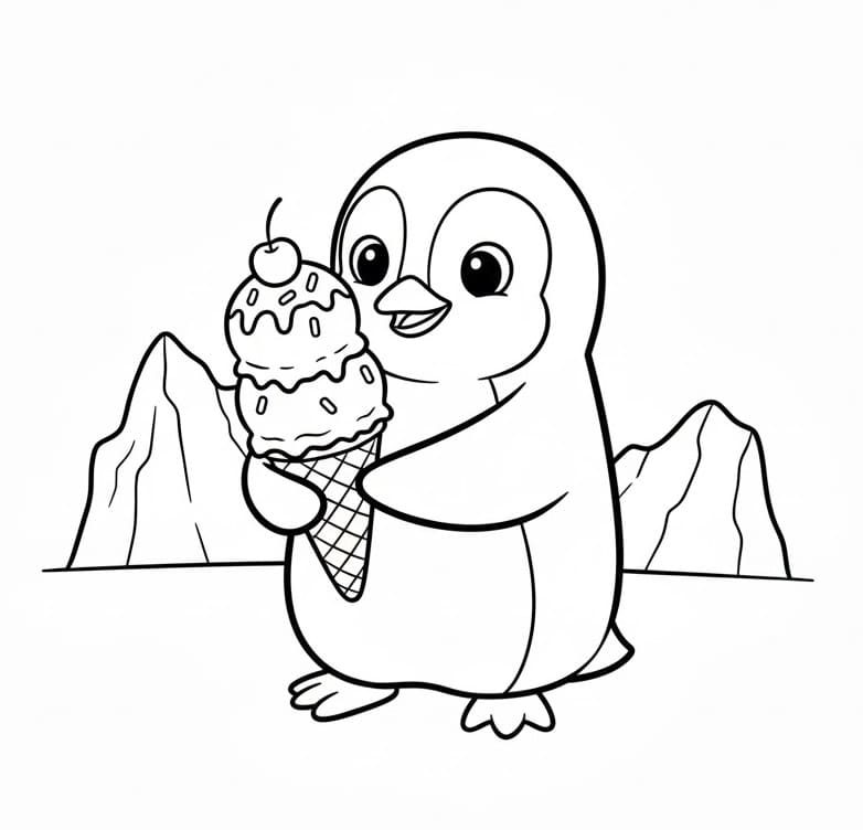Kleiner Pinguin ausmalbilder