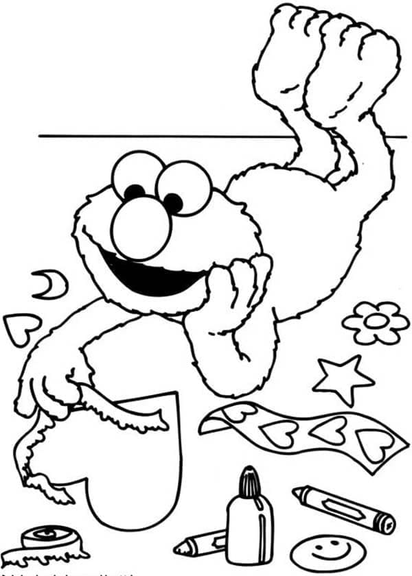 Kleiner niedlicher Elmo ausmalbilder
