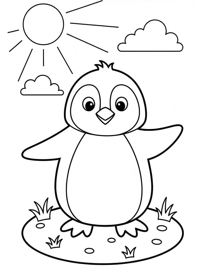 Kleiner niedlicher Pinguin ausmalbilder