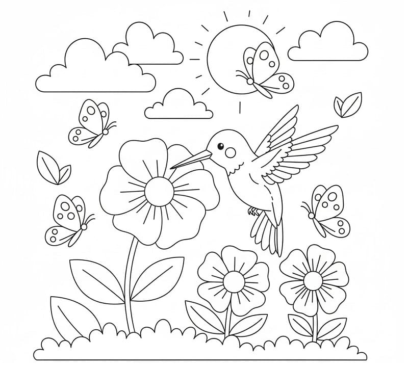 Kolibri gratis ausmalbilder