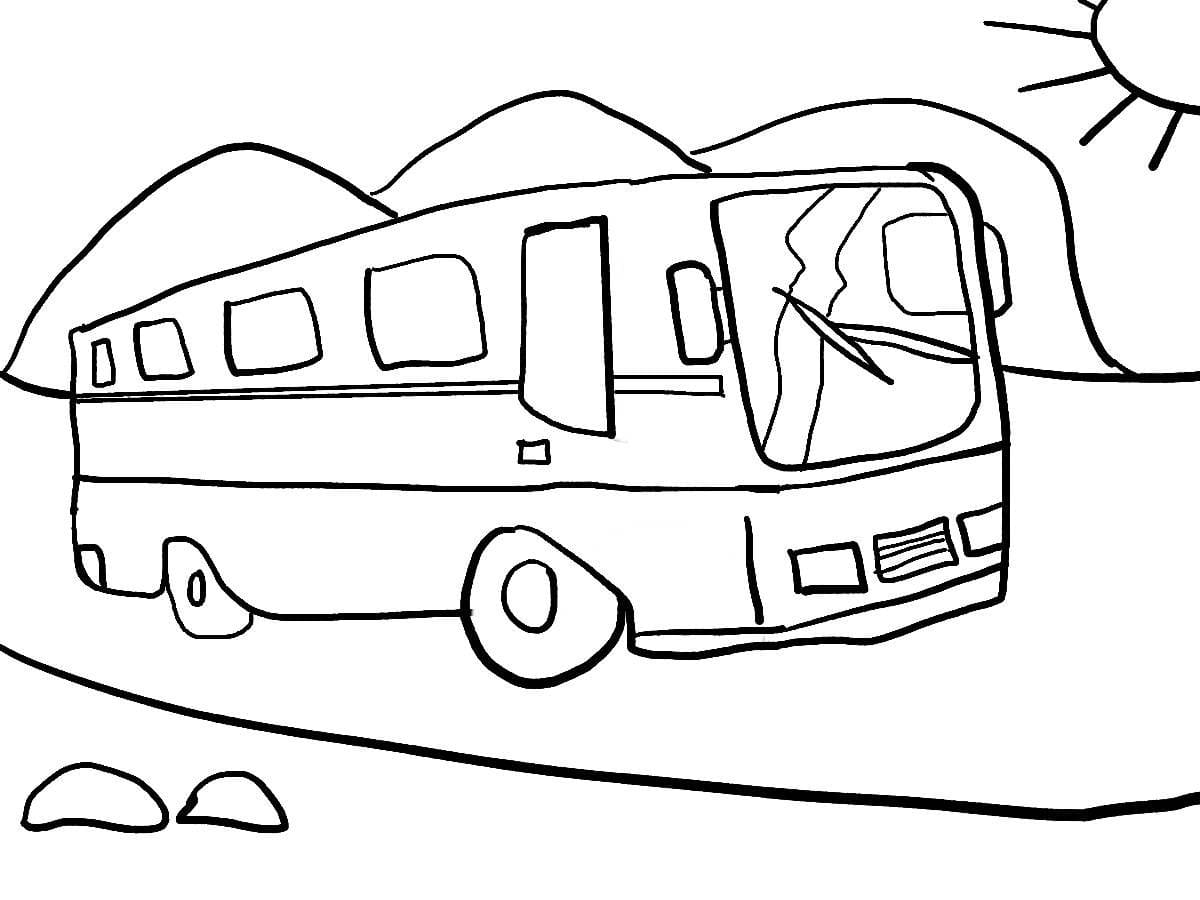 Kostenlos druckbarer Bus ausmalbilder