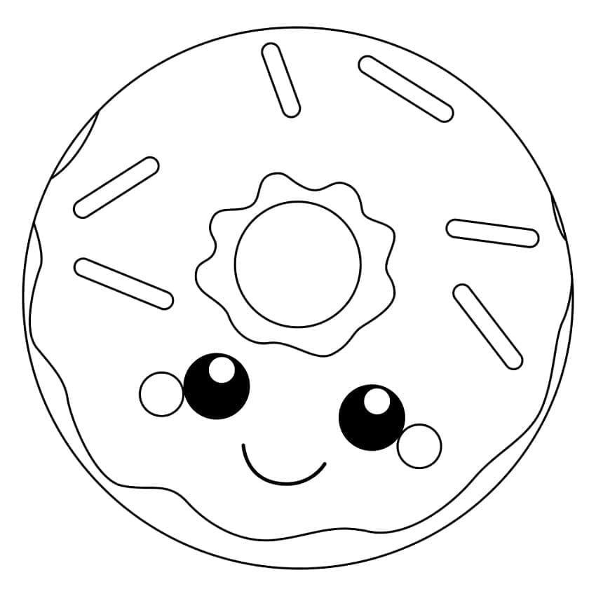 Kostenlos druckbarer Donut ausmalbilder