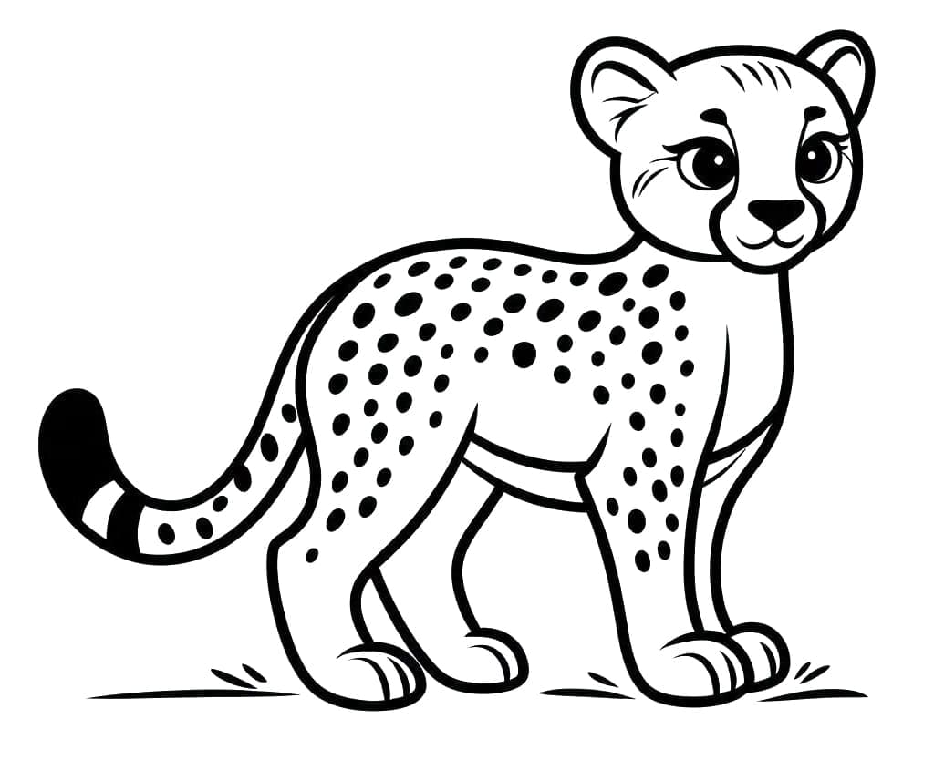 Kostenlos druckbarer Gepard ausmalbilder