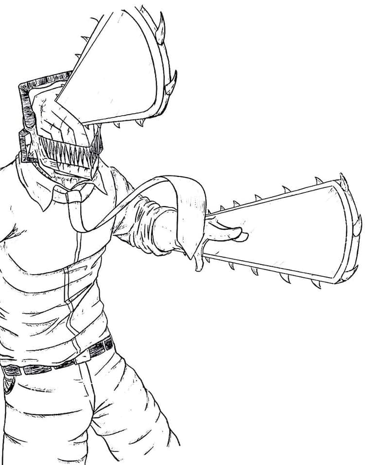 Kostenlose Chainsaw-Man-Malvorlage ausmalbilder