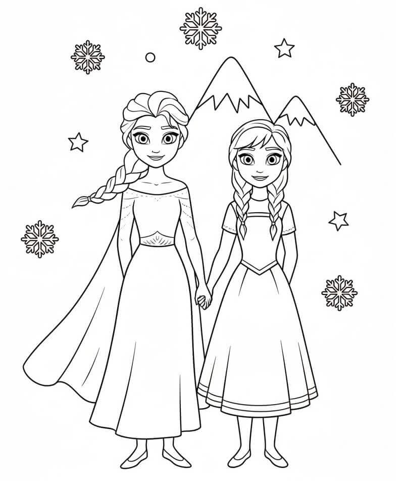 Kostenlose Elsa-und-Anna-Ausmalvorlagen ausmalbilder
