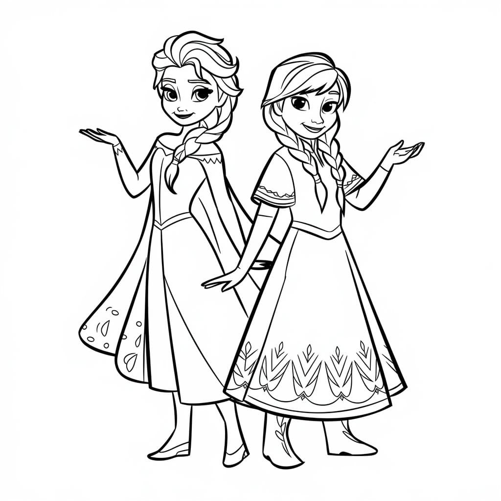 Kostenlose Elsa und Anna zum Ausdrucken ausmalbilder