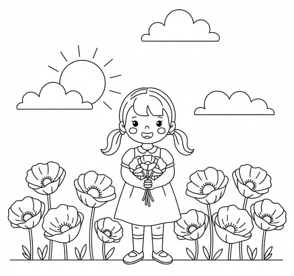 Kostenlose Mohnblumen Ausmalvorlagen ausmalbilder