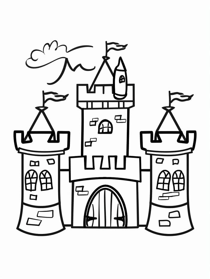 Kostenlose Schloss für Kinder ausmalbilder