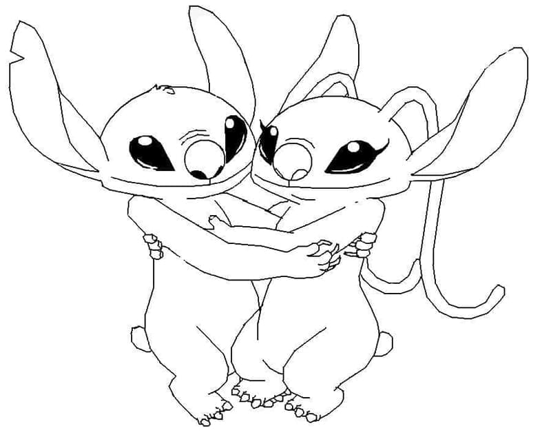 Kostenlose Stitch und Angel Ausmalvorlagen ausmalbilder