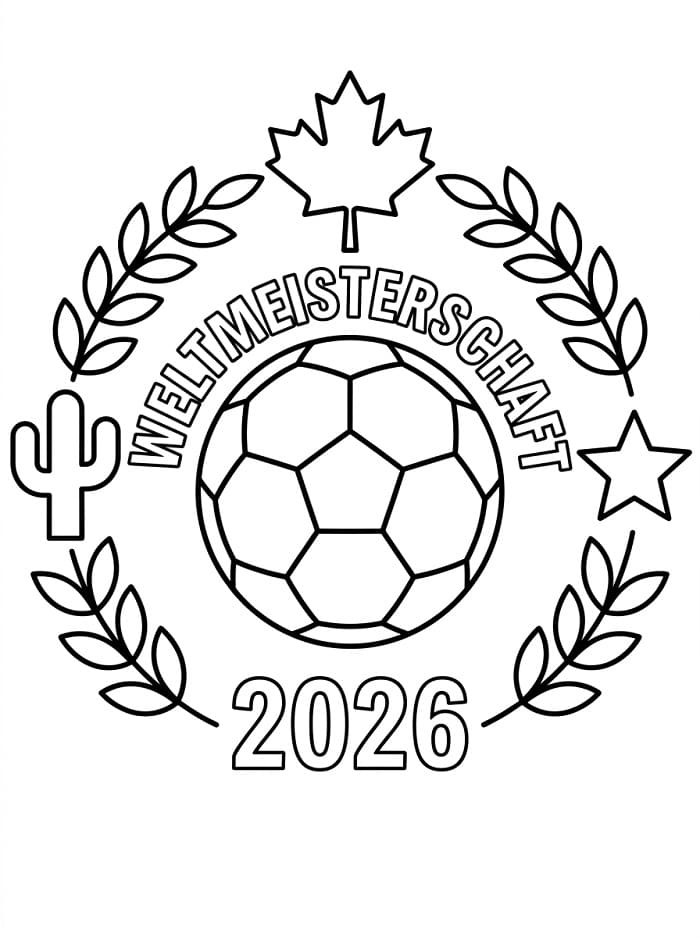 Kostenlose Weltmeisterschaft 2026 für Kinder ausmalbilder