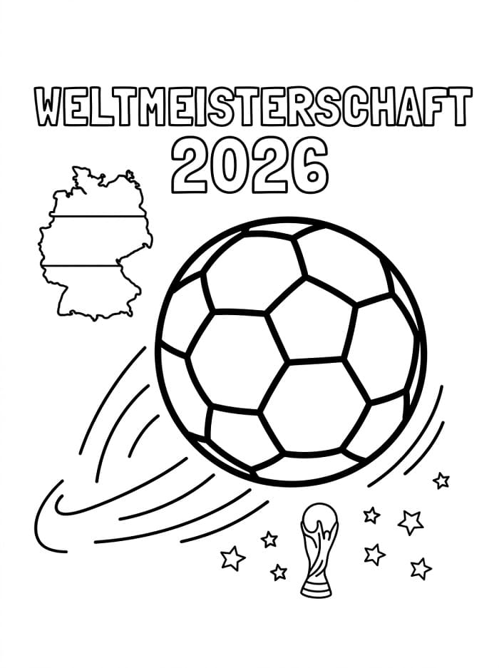 Kostenlose Weltmeisterschaft 2026 ausmalbilder