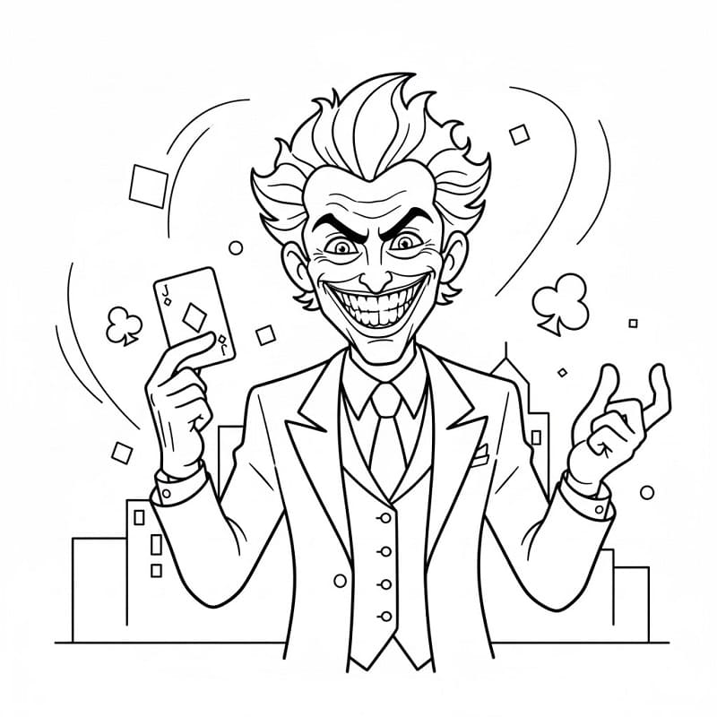 Kostenlose ausdruckbare Joker-Malvorlage ausmalbilder