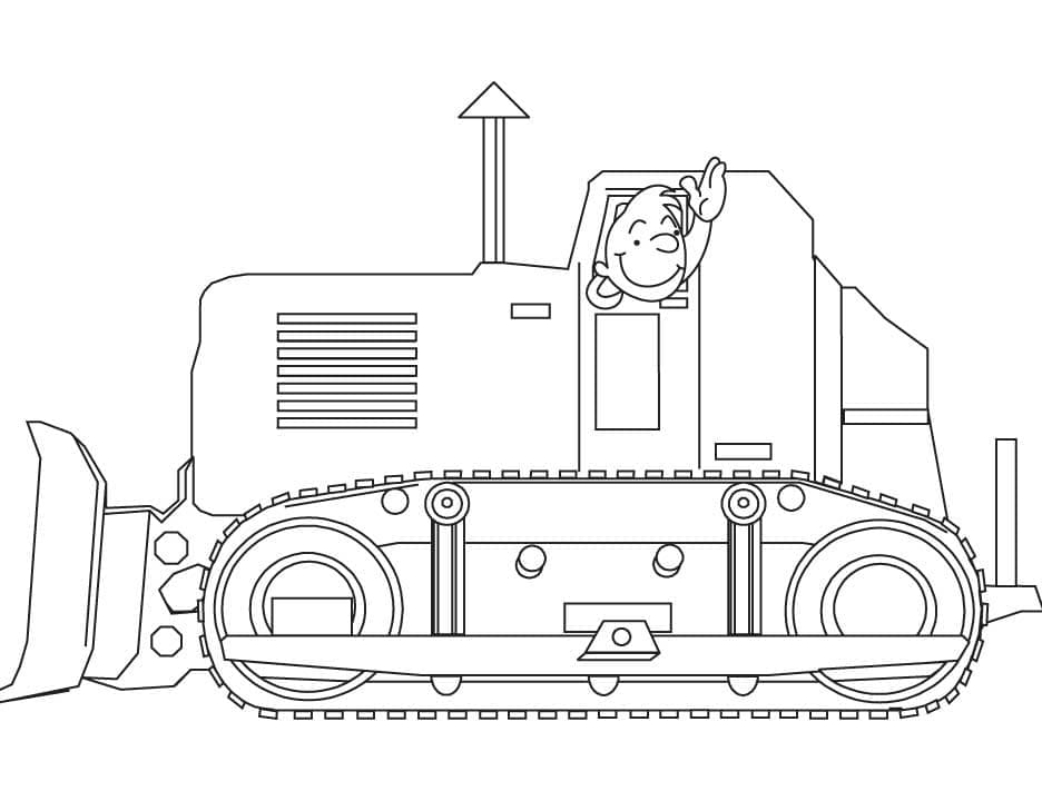 Kostenloser Bulldozer für Kinder ausmalbilder