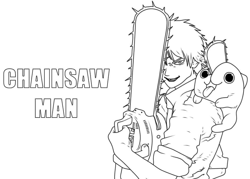 Kostenloser Chainsaw Man für Kinder ausmalbilder
