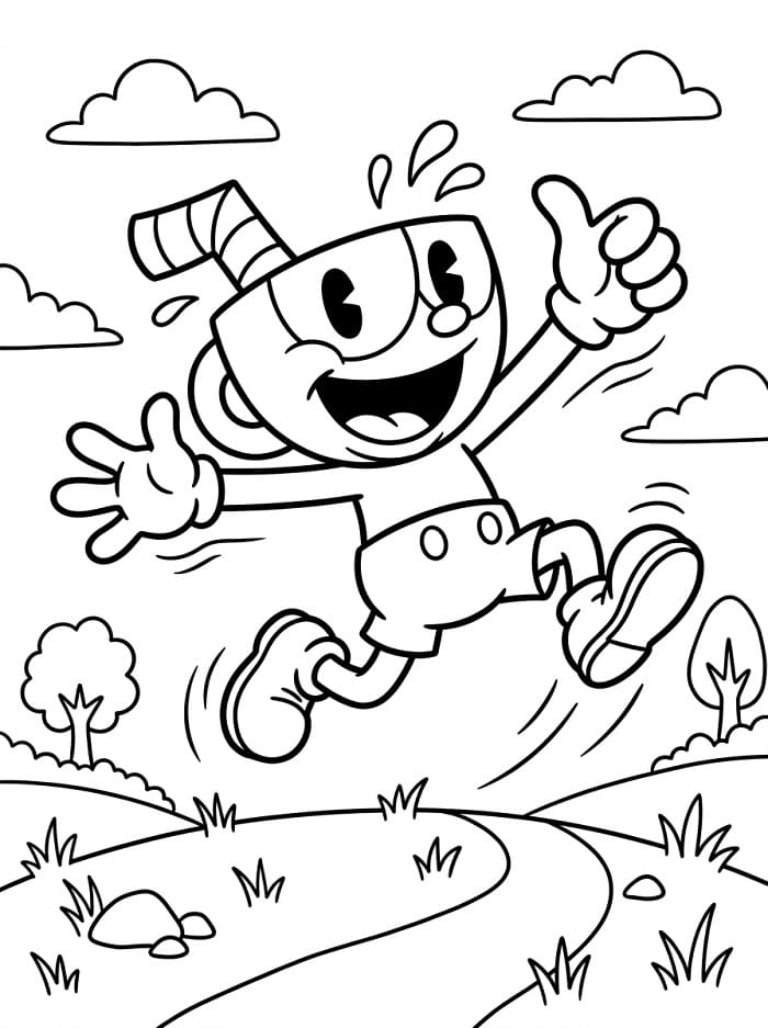 Kostenloser Cuphead ausmalbilder