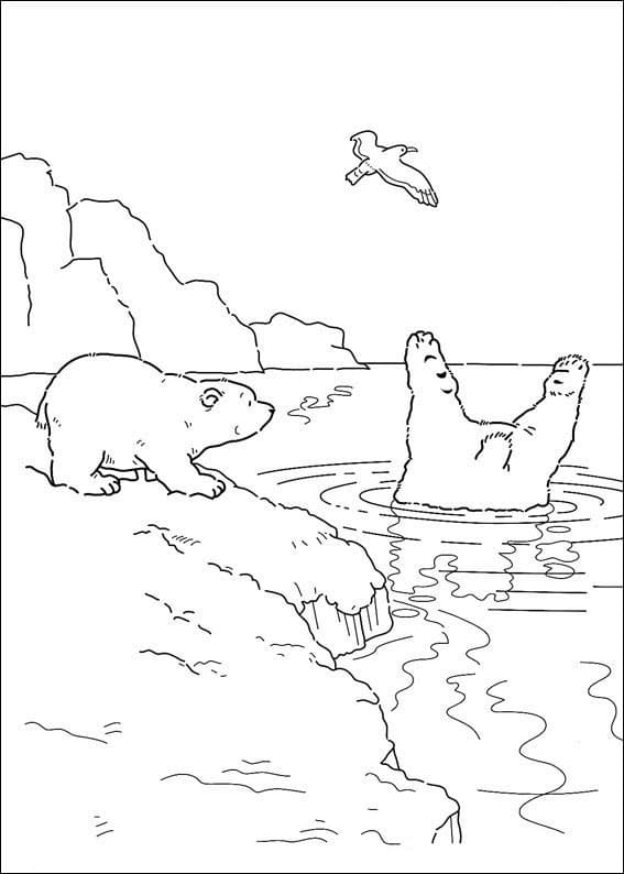 Kostenloser Der kleine Eisbär ausmalbilder
