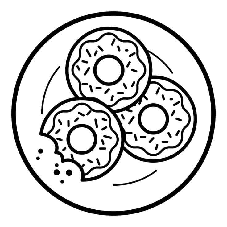 Kostenloser Donut zum Ausdrucken ausmalbilder