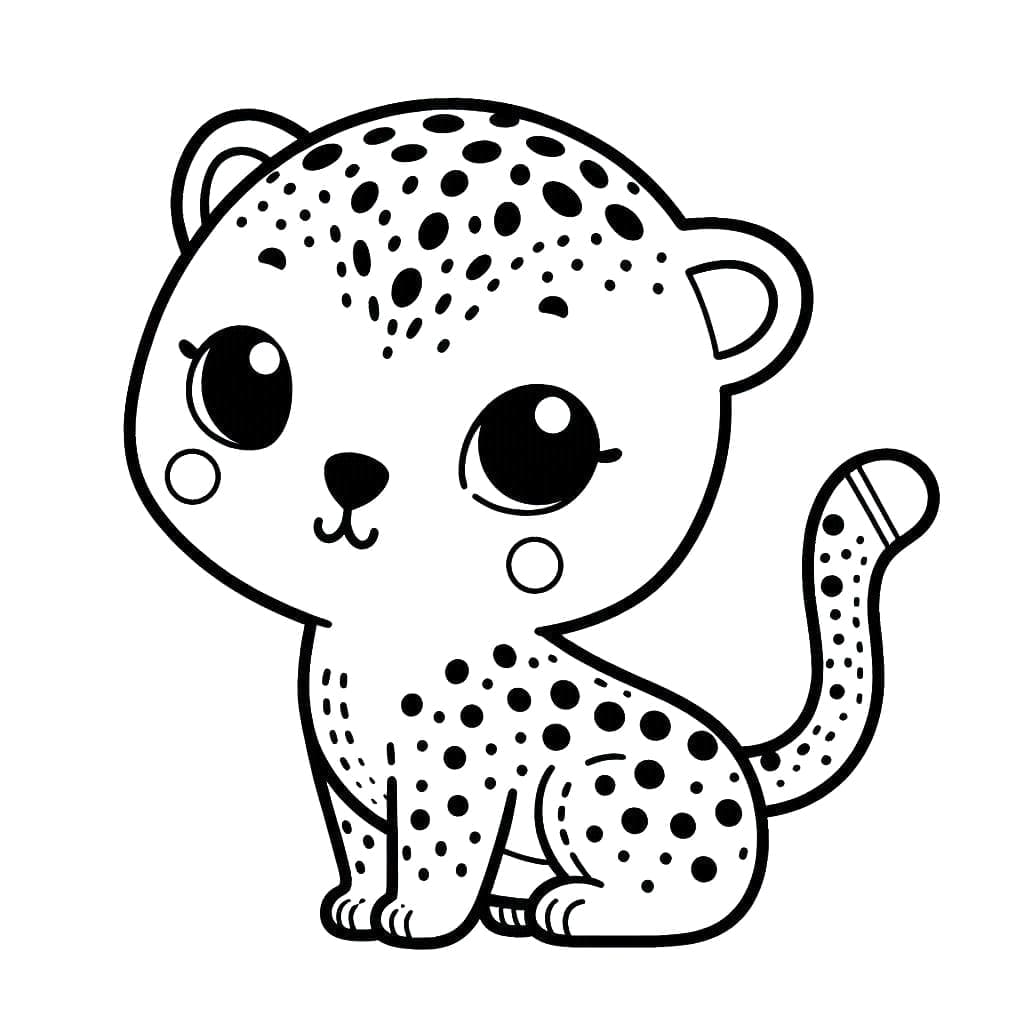 Kostenloser Gepard für Kinder ausmalbilder
