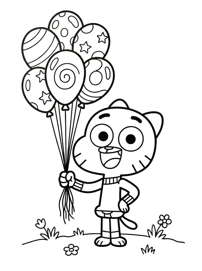 Kostenloser Gumball ausmalbilder