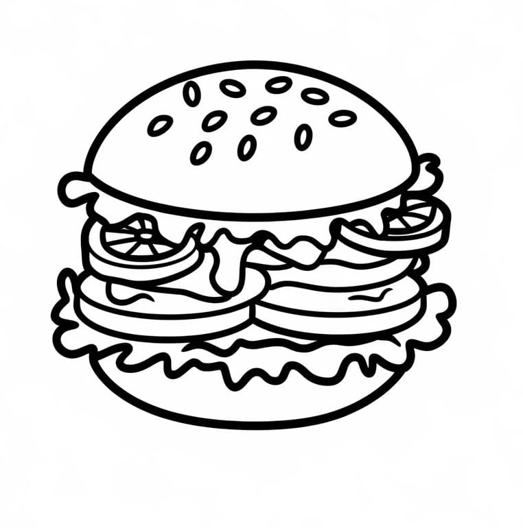 Kostenloser Hamburger für Kinder ausmalbilder