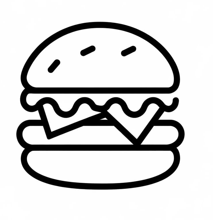 Kostenloser Hamburger zum Ausdrucken ausmalbilder
