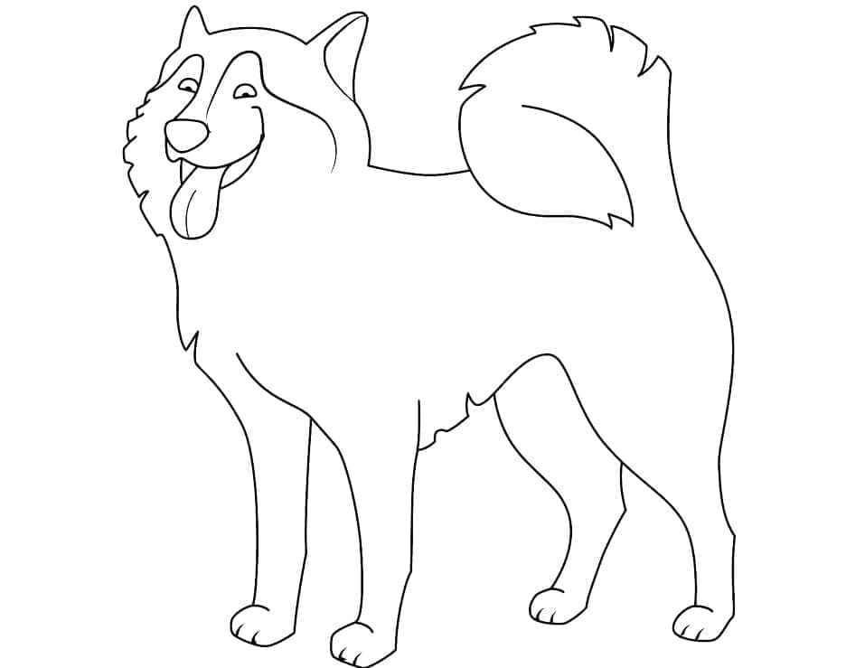 Kostenloser Husky für Kinder ausmalbilder