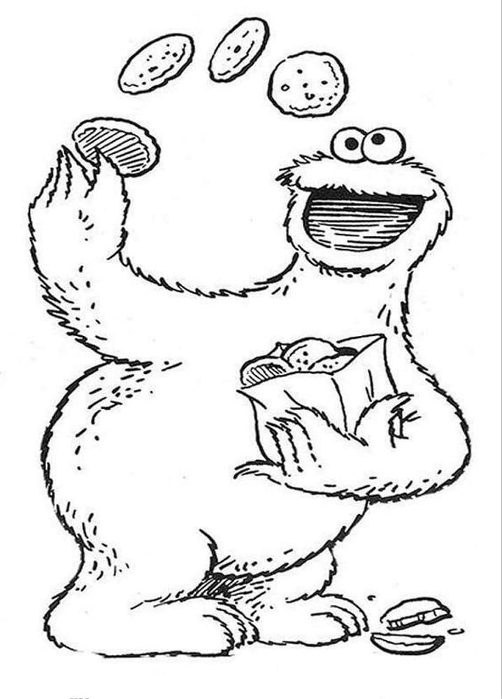 Kostenloser Krümelmonster ausmalbilder